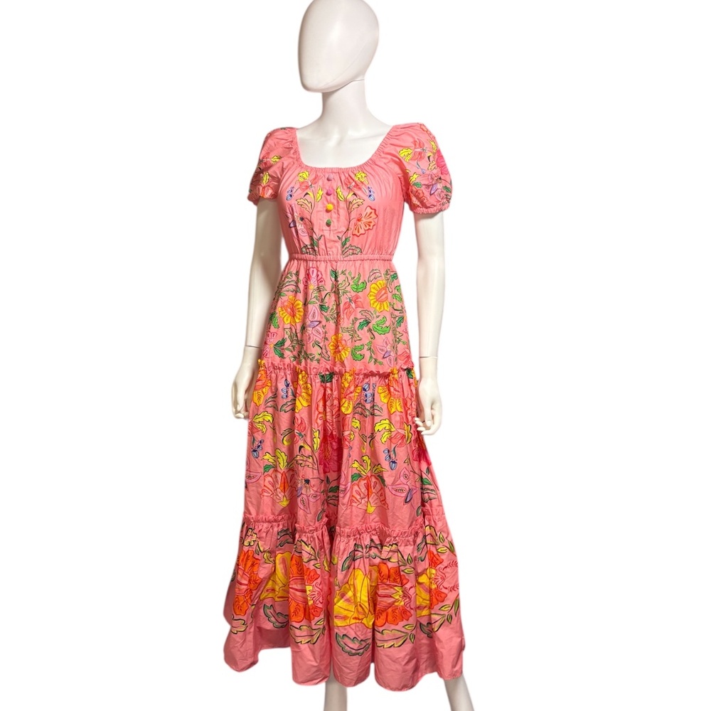 FARM Rio Pink Floral Tiered Maxi Dress - Picture 4 of 7